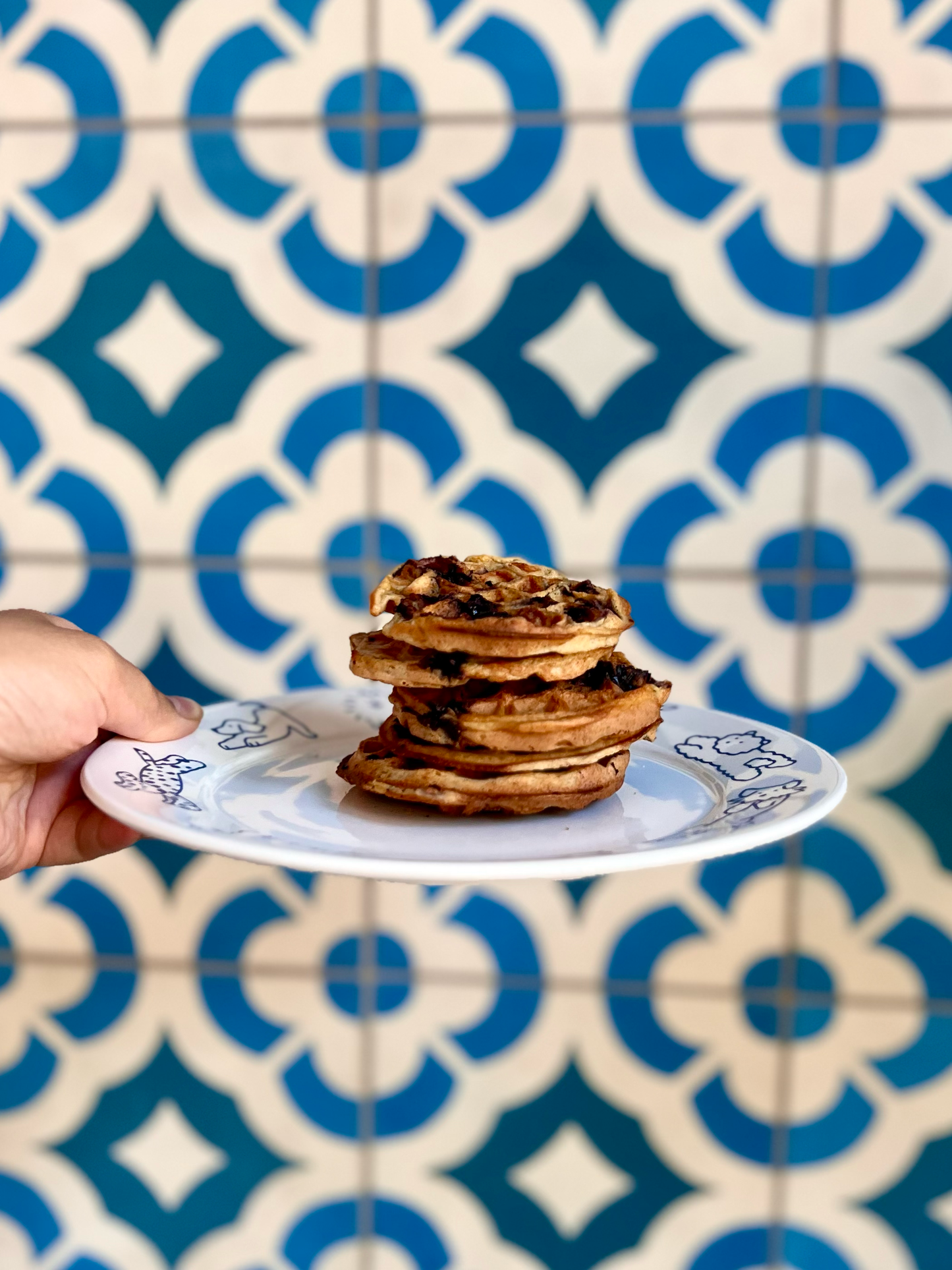 Louie's Chewies blueberry banana woofles dog waffle treats, baked small batch Seattle WA