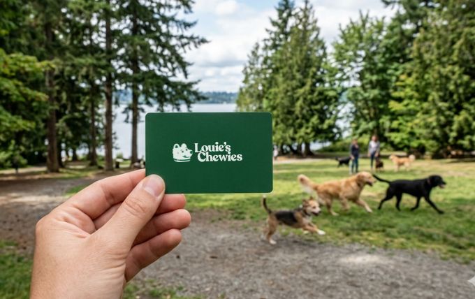 Louie's Chewies digital gift card, artisan treats gift for cat and dog lovers