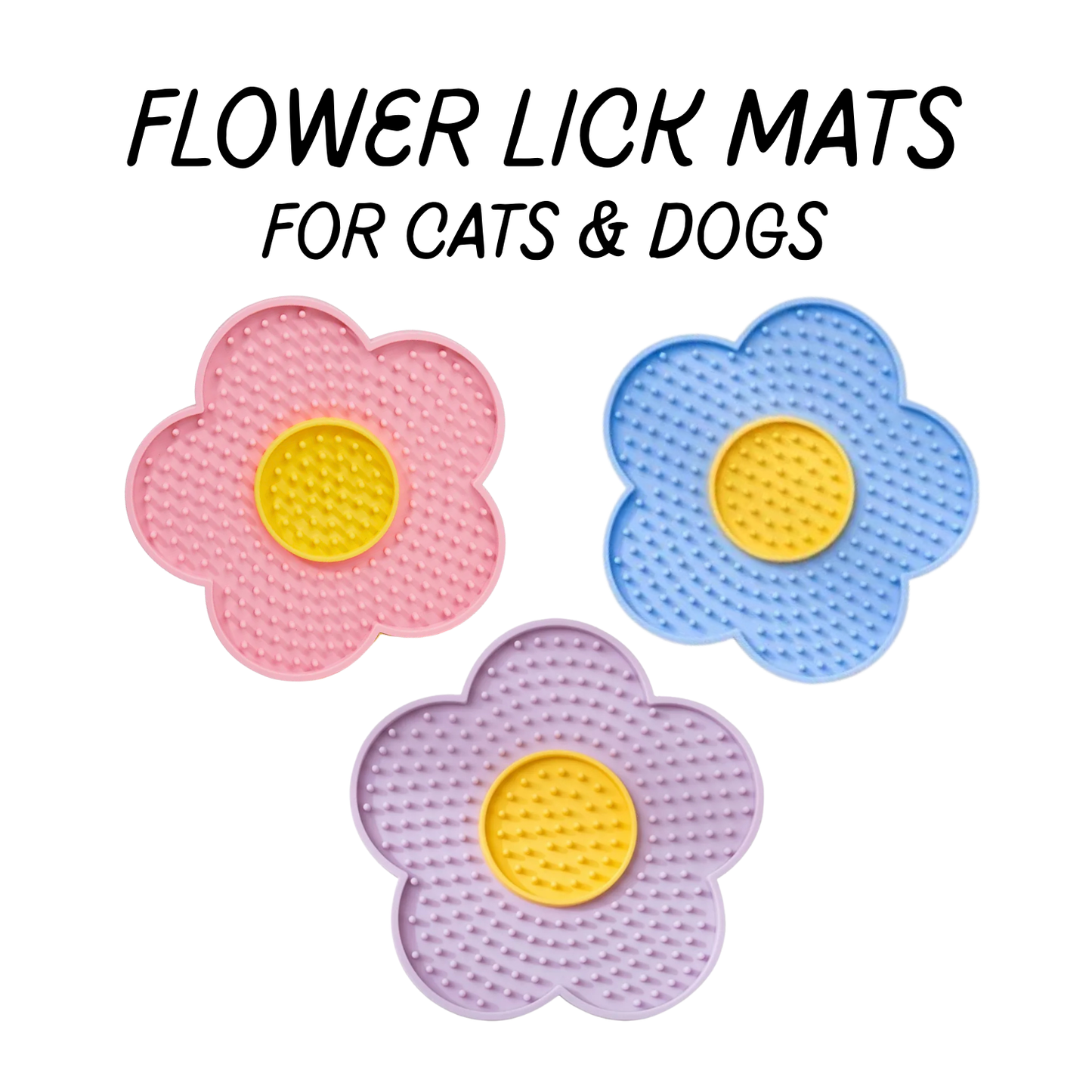 Flower lick mat for dogs and cats, enrichment slow feeder, Louie's Chewies